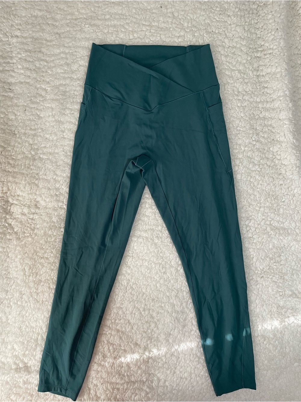 HALARA Teal High-Rise Crossover Waist Leggings NWOT